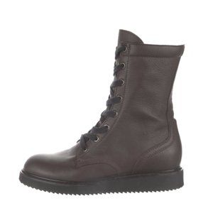Donna Karan Leather Combat Boots, Size 7
